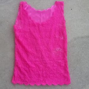 Dark pink lace sleeve shirt